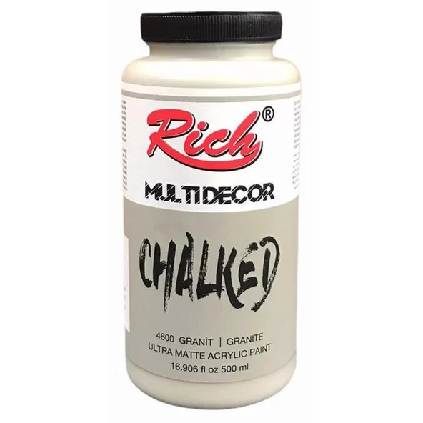 Rich Multi Decor Chalked Akrilik Boya 500ml 4600 Granit ürün görseli 1