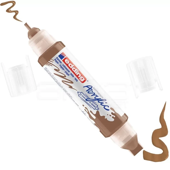 Edding 5400 Akrilik Marker Kalem Çift Uçlu 3D Double Liner 919 Fındık Kahvesi ürün görseli 1