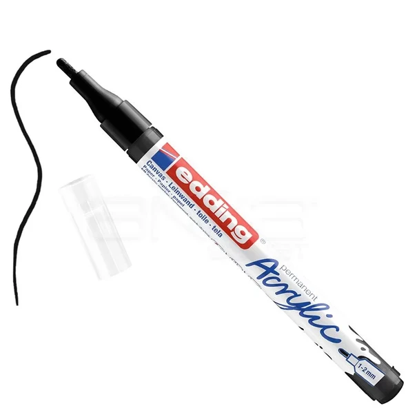 Edding 5300 Akrilik Marker Kalem 1-2mm Yuvarlak Uç 901 Siyah ürün görseli 1