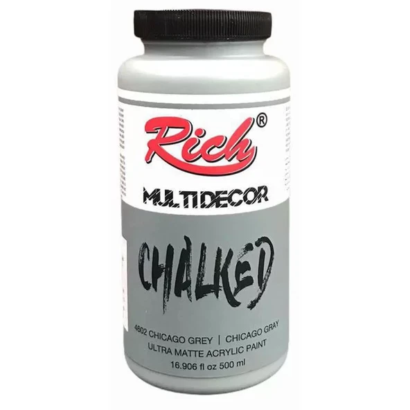 Rich Multi Decor Chalked Akrilik Boya 500ml 4602 Chıcago Grey ürün görseli 1