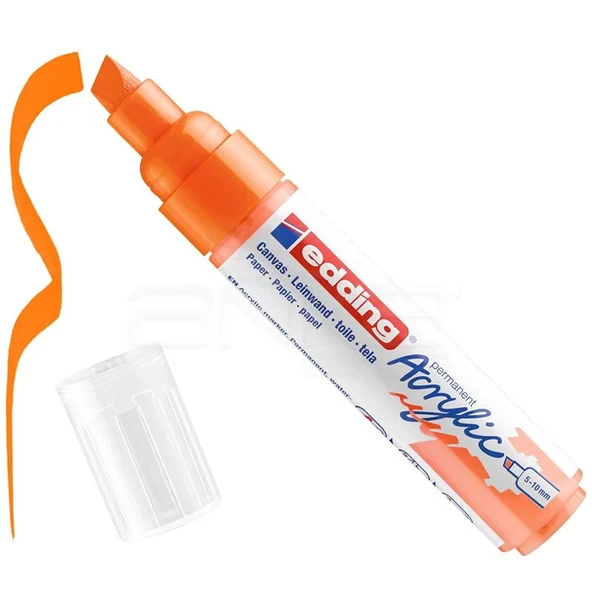 Edding 5000 Akrilik Marker Kalem 5-10mm Kesik Uç 066 Fosforlu Turuncu ürün görseli 1