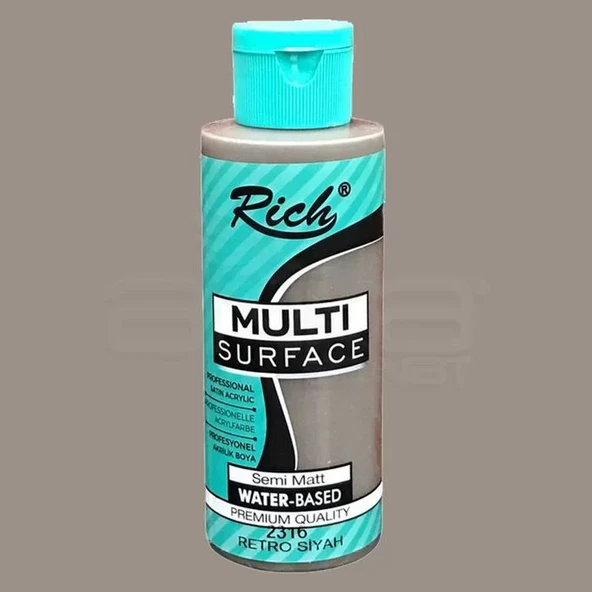 Rich Multi Surface Akrilik Boya 120ml 2316 Retro Siyah ürün görseli 1