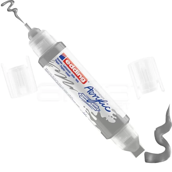 Edding 5400 Akrilik Marker Kalem Çift Uçlu 3D Double Liner 923 Gümüş ürün görseli 1