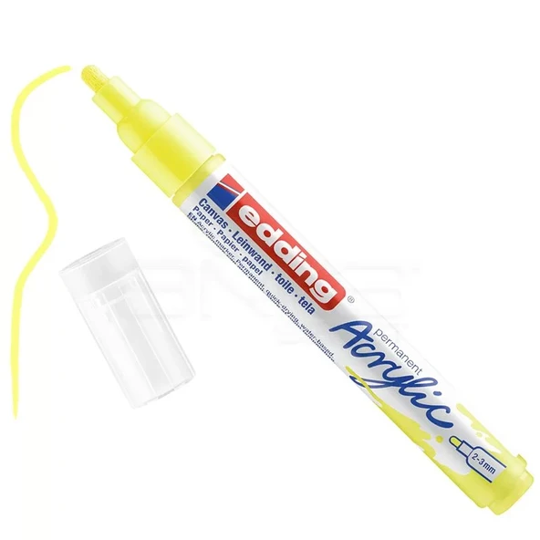 Edding 5100 Akrilik Marker Kalem 2-3mm Yuvarlak Uç 065 Fosforlu Sarı ürün görseli 1