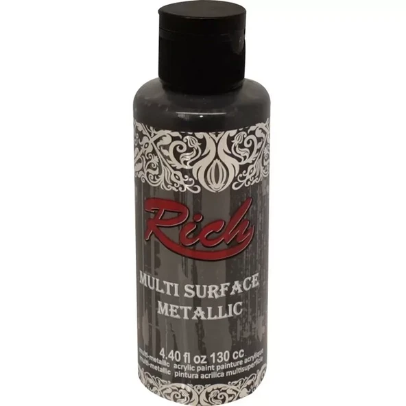 Rich Multi Surface Metalik Her Yüzey İçin Akrilik Boya 120ml 6520 Siyah ürün görseli 1