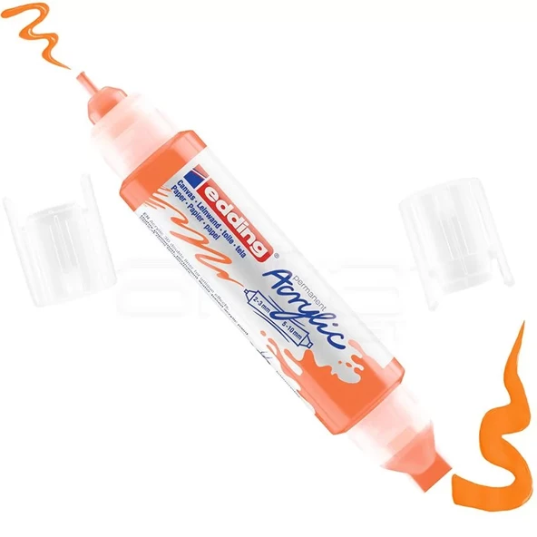 Edding 5400 Akrilik Marker Kalem Çift Uçlu 3D Double Liner 066 Fosforlu Turuncu ürün görseli 1