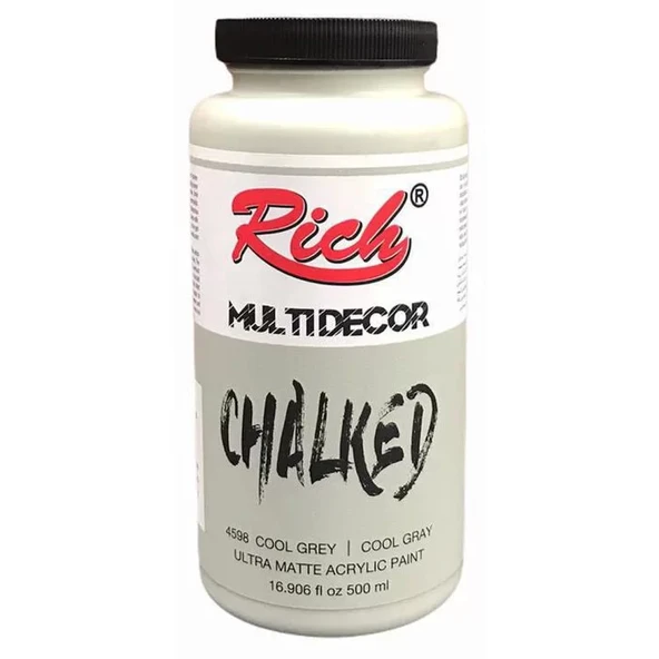 Rich Multi Decor Chalked Akrilik Boya 500ml 4598 Cool Grey ürün görseli 1