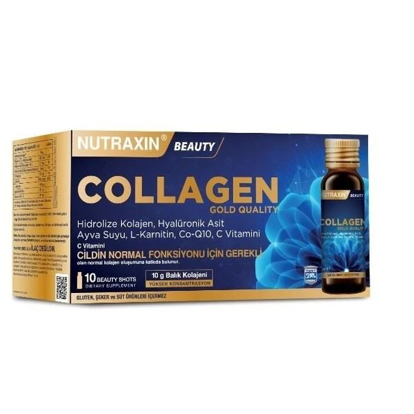 Nutraxin Gold Collagen 10 Beauty Shots - İçilebilir Flakon ürün görseli 1