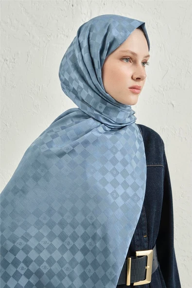 Elegance J.İpek Pamuk Dama Şal - 75 x 195 ürün görseli 1