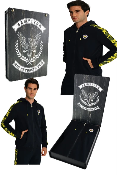 Fenerbahçe Lacivert Tribün Lazer Baskılı Kamuflaj Detaylı Erkek Sweatshirt ürün görseli 1