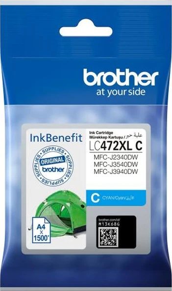 BROTHER LC472XLC 1500 Sayfa Yüksek Kapasite Mavi Kartuş ürün görseli 1