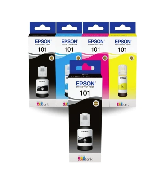 Epson 101 L4150 4 Renk Mürekkep Seti 1 Siyah Hediye 101 050 1 A1 673 112 101 103 664 ürün görseli 1
