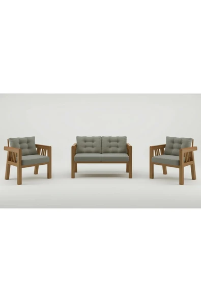 adımshops Elmas 2+1+1 (GRİ) Metal Gövde Balkon-bahçe-kafe,çay Seti,koltuk Takımı,oturma Grubu,ofis Koltuğu ürün görseli 1