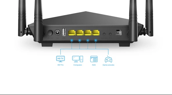 Tenda V12 AC1200 5 Ghz 10/100/1000 867 Mbps Vdsl2 Modem ürün görseli 1
