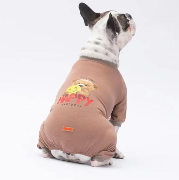 Pawstar Happy Teddy Küçük Irk Köpek Penye Tulum Pijama ürün görseli 1