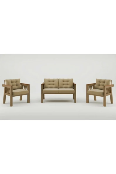 adımshops Elmas 2+1+1 (CAPPUCCİNO) Metal Gövde Balkon-bahçe-kafe,çay Seti,koltuk Takımı,oturma Grubu,ofis Kolt ürün görseli 1
