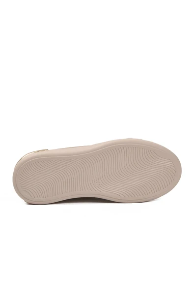 Beyaz Bağcıklı Kadın Sneaker - Resim 5