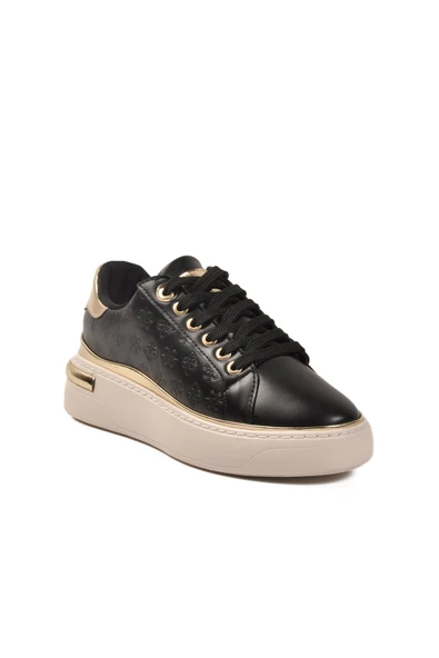 Siyah Bağcıklı Kadın Sneaker - Resim 4