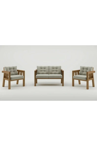adımshops Elmas 2+1+1 (KREM) Metal Gövde Balkon-bahçe-kafe,çay Seti,koltuk Takımı,oturma Grubu,ofis Koltuğu ürün görseli 1