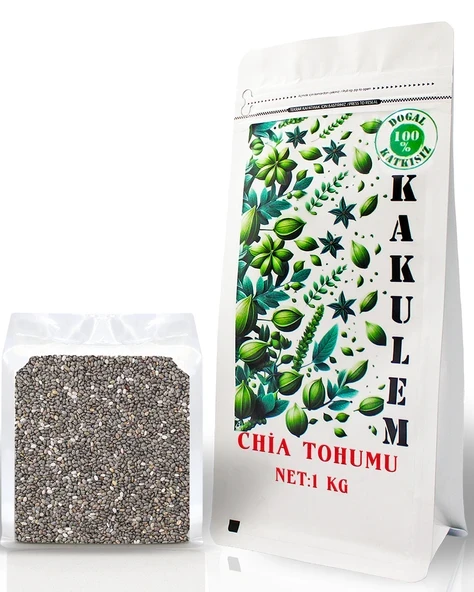 Kakulem SERTİFİKALI 1 KG Glutensiz Doğal Katkısız Chia Tohumu Vegan Protein ürün görseli 1