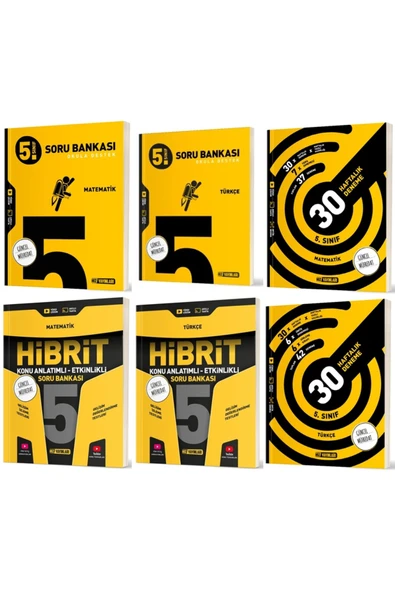 Hız Yayınları Hız 2025 5. Sınıf Matematik + Türkçe Haftalık Deneme + Hibrit + Soru Seti 6 Kitap ürün görseli 1