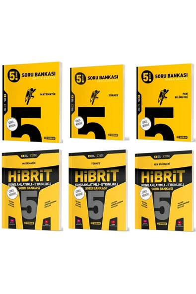 Hız Yayınları Hız 2025 5. Sınıf Matematik + Türkçe + Fen Soru + Hibrit - Konu Seti 6 Kitap ürün görseli 1