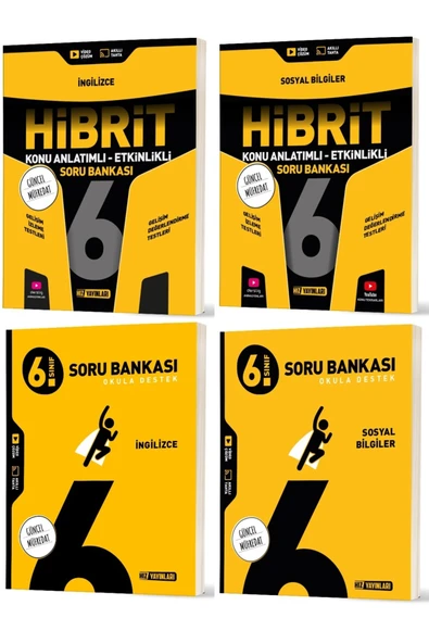 Hız Yayınları Hız 2026 6. Sınıf İngilizce + Sosyal Bilgiler Soru + Hibrit - Konu Seti 4 Kitap ürün görseli 1