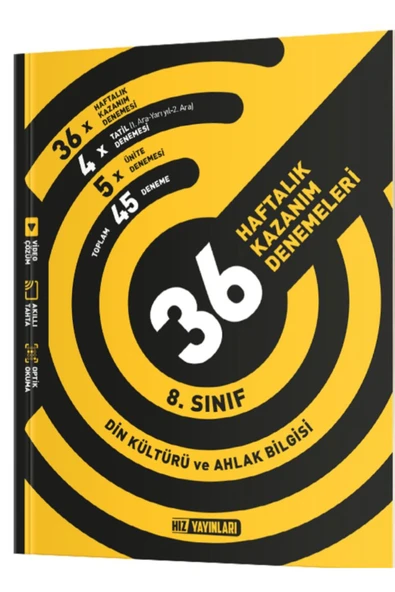 Hız Yayınları HIZ YAYINLARI 8. SINIF LGS'YE HAZIRLIK  DİN KÜLTÜRÜ DENMESİ 36 HAFTA TEKRAR DENEMESİ ürün görseli 1