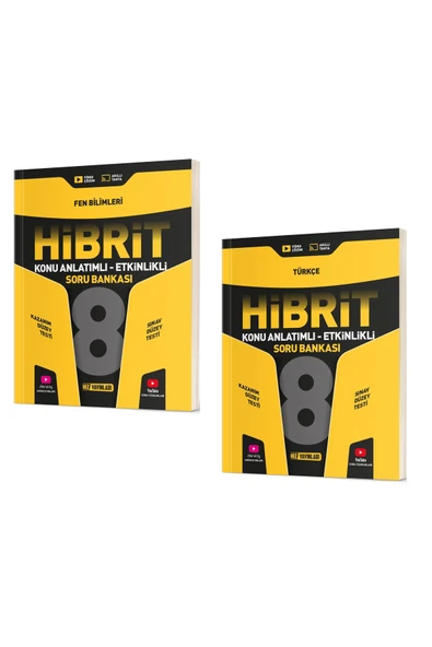 Hız Yayınları 8. Sınıf Hibrit Fen Bilimleri + Hibrit Türkçe Soru Bankası (2 Kitap) ürün görseli 1