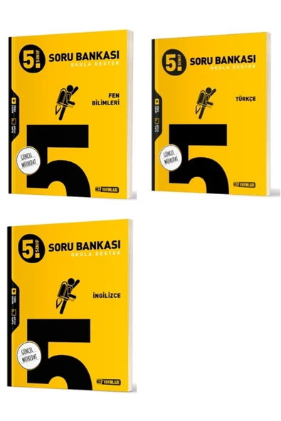 Hız Yayınları Hız 2025 5. Sınıf Fen Bilimleri + Türkçe + İngilizce Soru Bankası Seti 3 Kitap ürün görseli 1