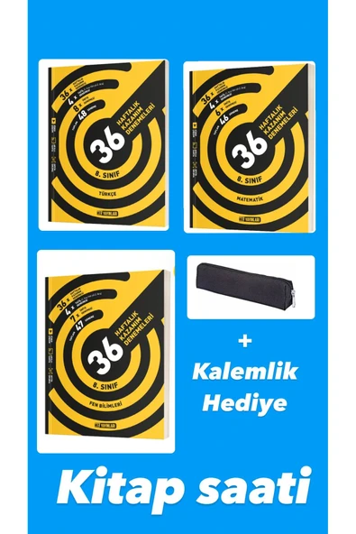 Hız Yayınları hız yayınları 8. sınıf 36 haftalık tarama denemeleri  türkçe matematik fen seti kalemlik hediye ürün görseli 1
