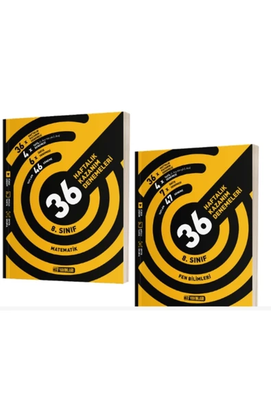 Hız Yayınları HIZ YAYINLARI 8. Sınıf Matematik + Fen Bilimleri 36 Haftalık Deneme ürün görseli 1