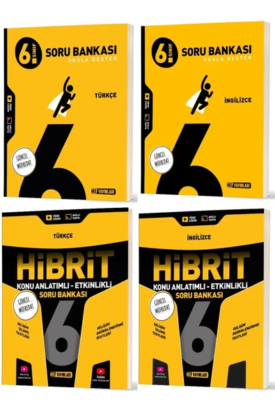 Hız Yayınları Hız 2026 6. Sınıf Türkçe + İngilizce Soru + Hibrit - Konu Seti 4 Kitap ürün görseli 1