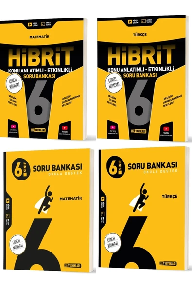 Hız Yayınları Hız 2026 6. Sınıf Matematik + Türkçe Soru + Hibrit - Konu Seti 4 Kitap ürün görseli 1
