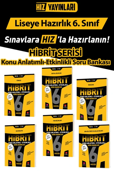 Hız Yayınları 6. Sınıf Hibrit Konu Anlatımlı Etkinlikli Soru Bankası ürün görseli 1