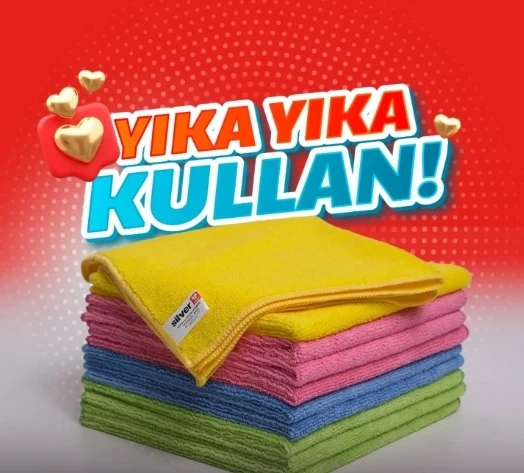 40X40 200 GR 5 ADET HAVLU TEMİZLİK BEZİ PEMBE-SARI ürün görseli 1