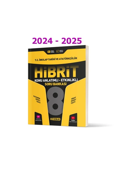 Hız Yayınları 8. Sınıf HIZ 2024-2025 LGS 8. SINIF HİBRİT T.C. İNKILAP TARİHİ VE ATATÜRKÇÜLÜK SORU BANKASI ürün görseli 1