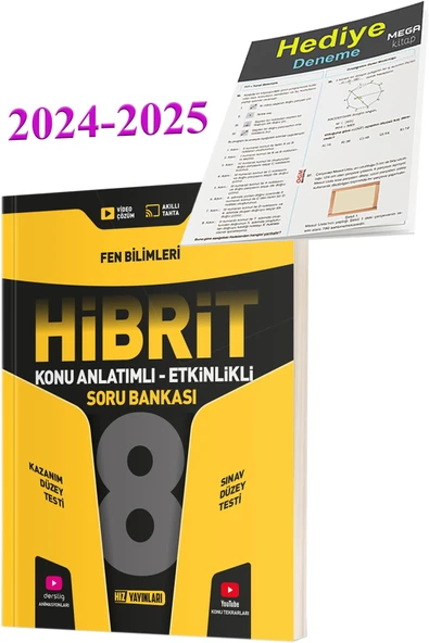 Hız Yayınları 8. Sınıf HIZ 2024-2025 LGS HİBRİT FEN BİLİMLERİ SORU (Deneme Hediyeli) ürün görseli 1