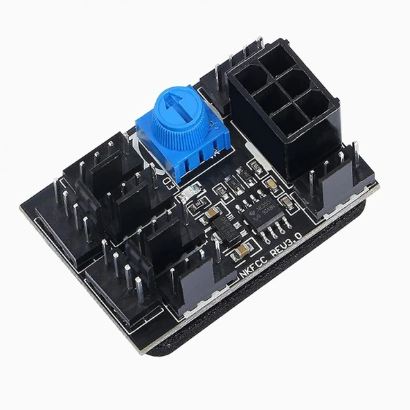 DC 12v 3pin 4 pin 8 kanallı PC fan hız kontrolü modülü ürün görseli 1