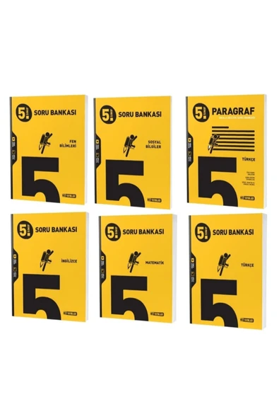 Hız Yayınları Yayınları 5. Sınıf Matematik Fen Türkçe İnkılap İngilizce Paragraf Soru Bankası Set 6 Kitap ürün görseli 1