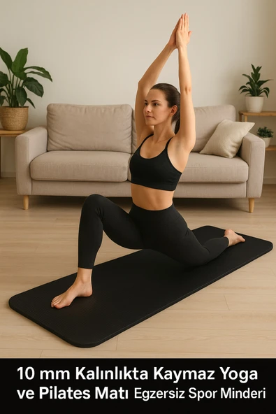 Hepitop 10 mm Kalınlıkta Kaymaz Yoga ve Pilates Matı – Egzersiz Spor Minderi 185 x 61 Cm ürün görseli 1