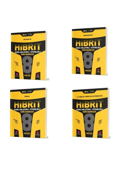 Hız Yayınları 8. Sınıf Hibrit Matematik + Fen Bilimleri + Türkçe Soru Bankası + Inkıılap (4 Kitap) ürün görseli 1
