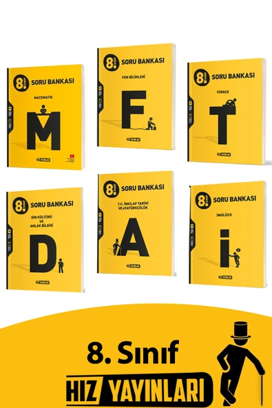 Hız Yayınları LGS 2026 8. Sınıf Matematik-Türkçe-Fen-Din-Inkılap-Ingilizce Soru Seti 6 Kitap ürün görseli 1