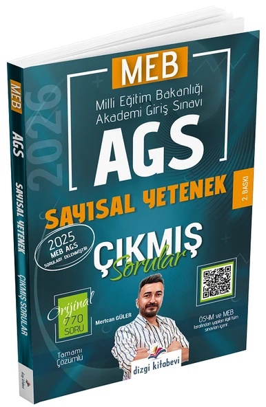 Dizgi Kitap 2026 MEB-AGS Sayısal Yetenek Çıkmış Sorular Çözümlü - Mertcan Güler Dizgi Kitap ürün görseli 1