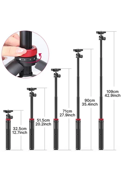 ulanzi Mt-44 Uzatılabilir Vlog Tripod Siyah - Resim 8