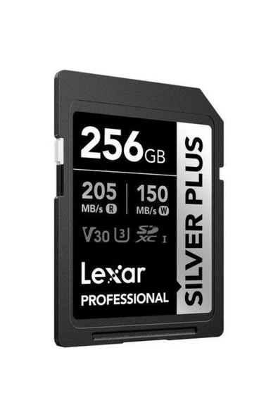 Lexar Professional 256GB 205 MB/s Silver Plus SD Hafıza Kartı ürün görseli 1