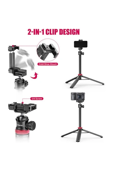ulanzi Mt-44 Uzatılabilir Vlog Tripod Siyah - Resim 7
