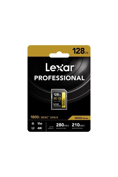 Lexar 128gb Gold Series 1800x Uhs-ıı Sdxc Hafıza Kartı 270mbs ürün görseli 1