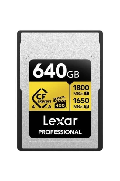 Lexar 640GB PROFESSIONAL GOLD LCAGOLD640G- RNENG CFEXPRESS 4.0 TYPE-A KART ürün görseli 1