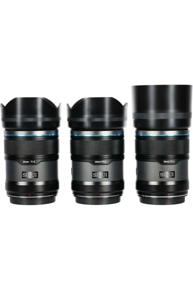 SIRUI Sniper f/1.2 Autofocus 23mm, 33mm, 56mm Lens Kit (Sony E) ürün görseli 1